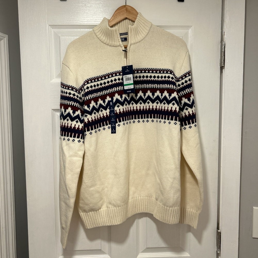 Men's Cream quarter zip